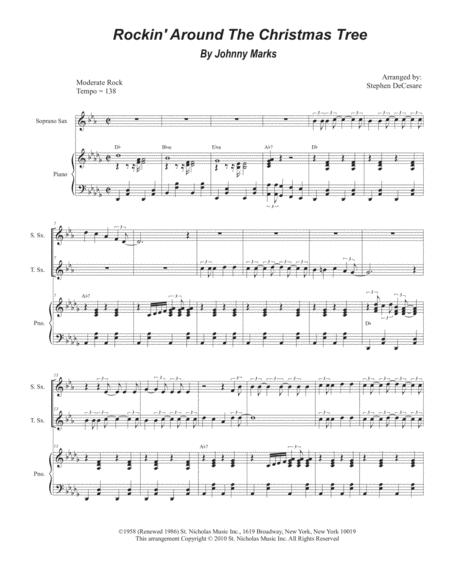 Free Sheet Music Rockin Around The Christmas Tree Duet For Soprano And Tenor Saxophone