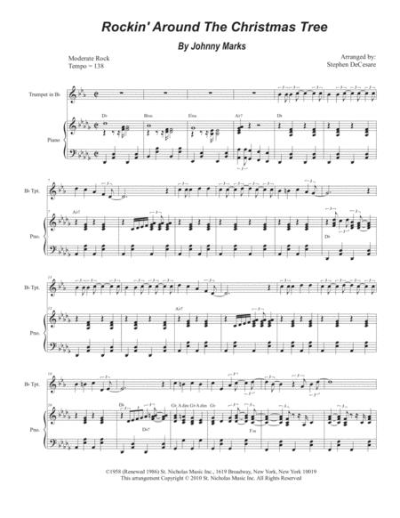 Free Sheet Music Rockin Around The Christmas Tree For Bb Trumpet Solo And Piano