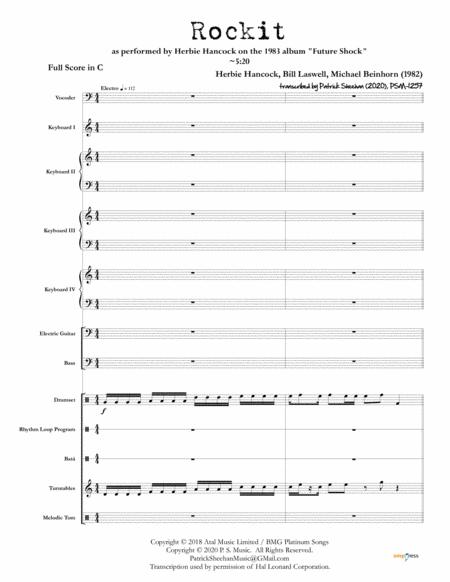 Free Sheet Music Rockit Herbie Hancock Full Score Set Of Parts