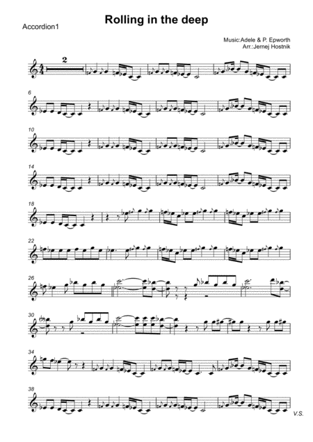 Free Sheet Music Rolling In The Deep Accordin Orchestra Parts