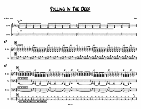 Free Sheet Music Rolling In The Deep Pro Combo 6 Horns Huge Hit From Adele