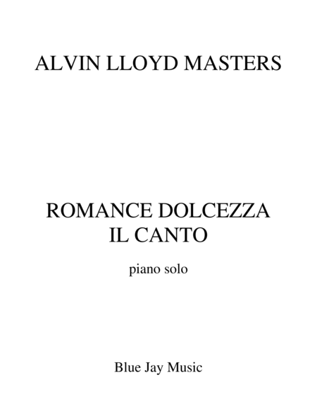 Free Sheet Music Romance Dolcezza Il Canto