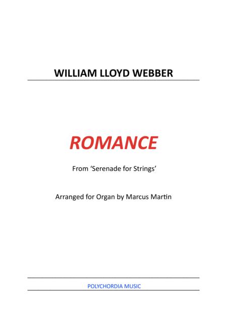 Romance For Organ From Serenade For Strings By William Lloyd Webber Sheet Music