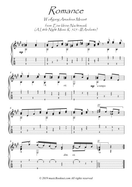 Romance From Eine Kleine Nachtmusik Sheet Music