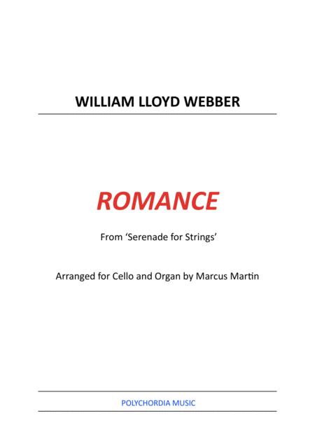 Free Sheet Music Romance From Serenade For Strings Arranged For Cello And Organ