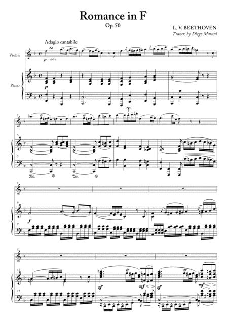 Romance In F For Violin And Piano Sheet Music