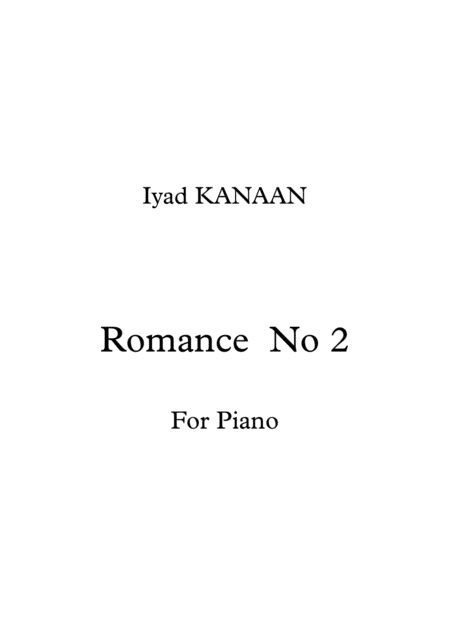 Romance No 2 For Piano Sheet Music