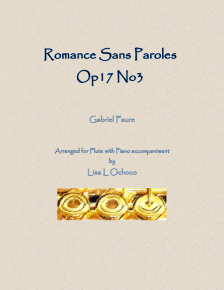 Romance Sans Paroles Op17 No3 For Flute And Piano Sheet Music