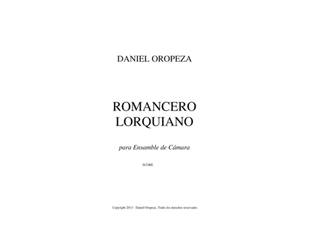Free Sheet Music Romancero Lorquiano 2013