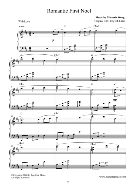 Romantic First Noel Sheet Music