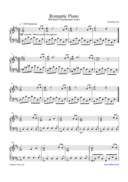 Free Sheet Music Romantic Piano