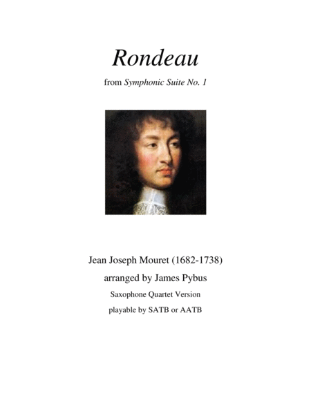 Rondeau From Symphonic Suite No 1 Masterpiece Theatre Theme Saxophone Quartet Version Sheet Music