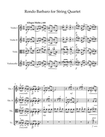 Free Sheet Music Rondo Barbaro For String Quartet