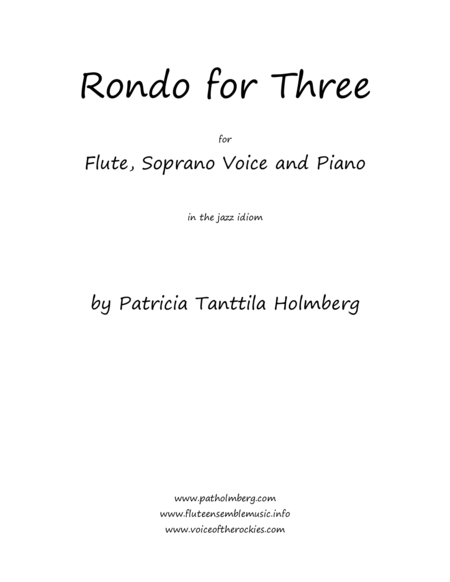 Rondo For Three For Two Flutes And Piano And Or Flute Soprano Voice And Piano Sheet Music