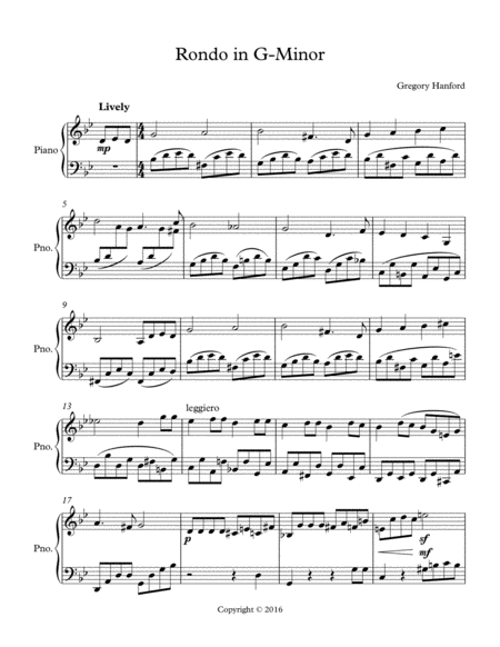 Free Sheet Music Rondo In G Minor