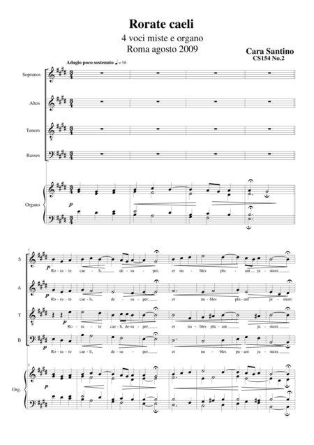 Rorate Caeli Choir Satb And Organ Sheet Music