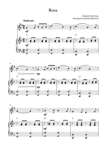 Free Sheet Music Rosa Bb Trumpet Solo And Piano Accompaniment