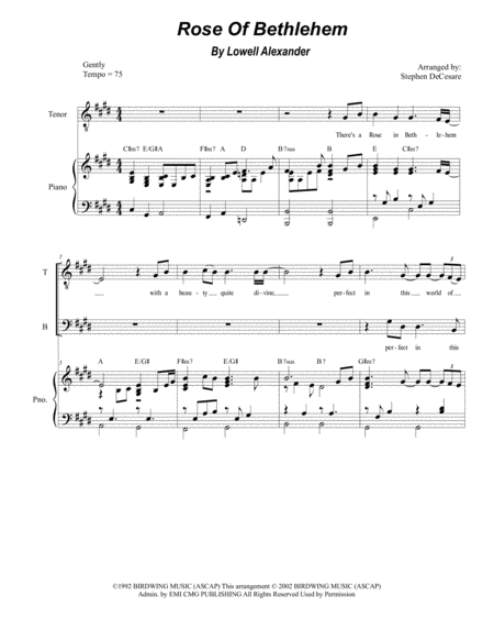 Rose Of Bethlehem For Satb Sheet Music