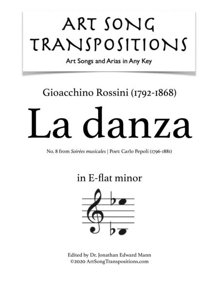 Rossini La Danza Transposed To E Flat Minor Sheet Music