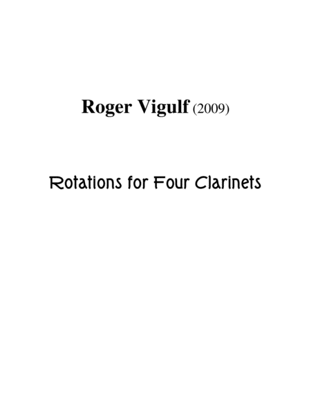 Rotations For Four Sheet Music