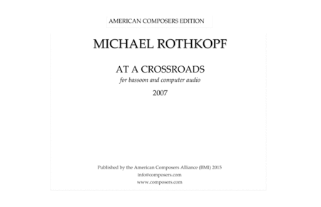 Rothkopf At A Crossroads Sheet Music