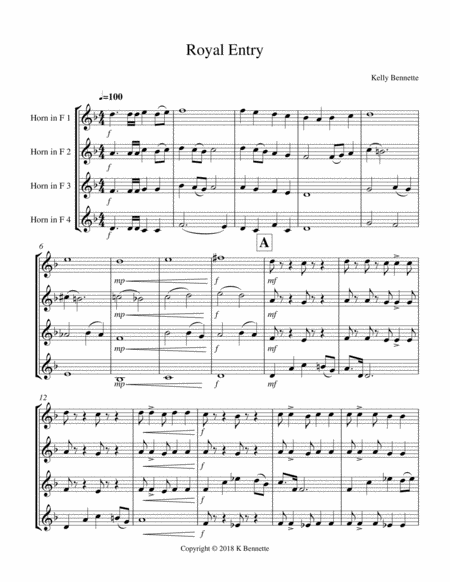 Free Sheet Music Royal Entry