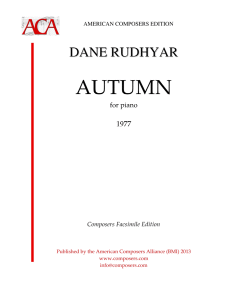 Free Sheet Music Rudhyar Autumn