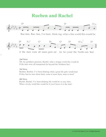 Rueben And Rachel Sheet Music