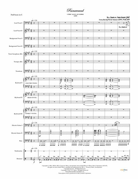 Runaround Chicago Full Score Set Of Parts Sheet Music