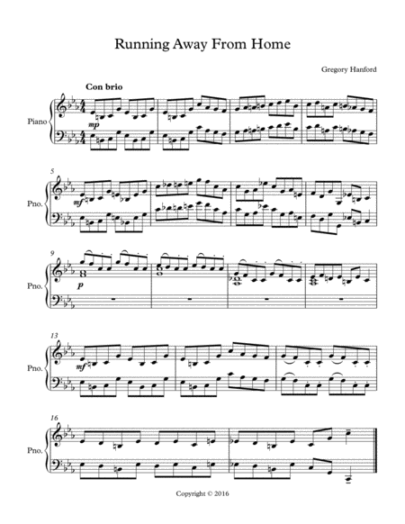 Running Away From Home Sheet Music