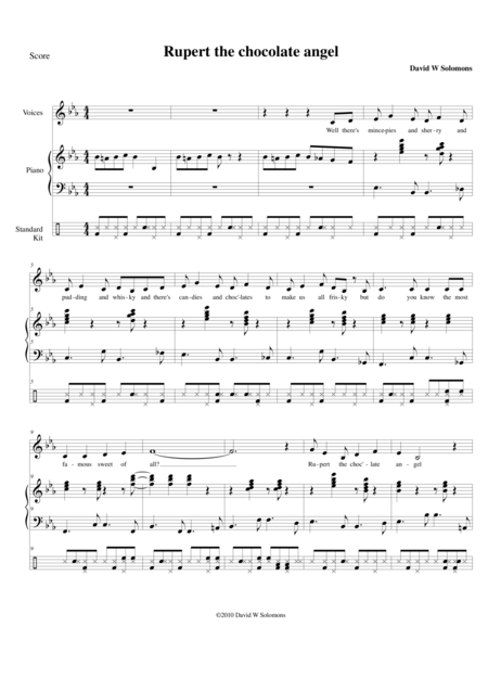 Rupert The Chocolate Angel English Version Sheet Music