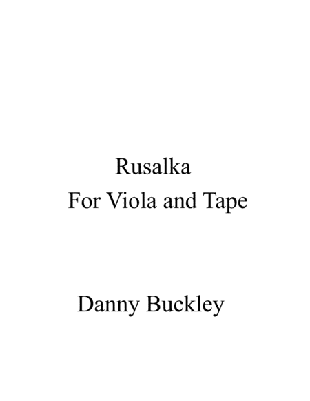 Rusalka Sheet Music