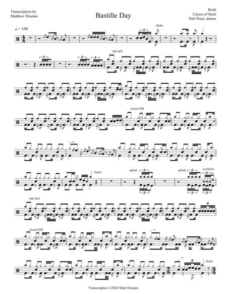 Rush Bastille Day Sheet Music