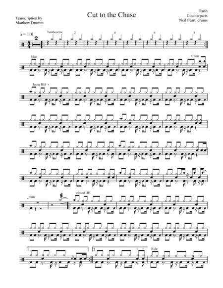 Rush Cut To The Chase Sheet Music