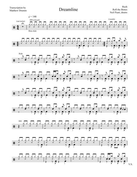 Free Sheet Music Rush Dreamline