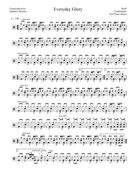 Rush Everyday Glory Sheet Music