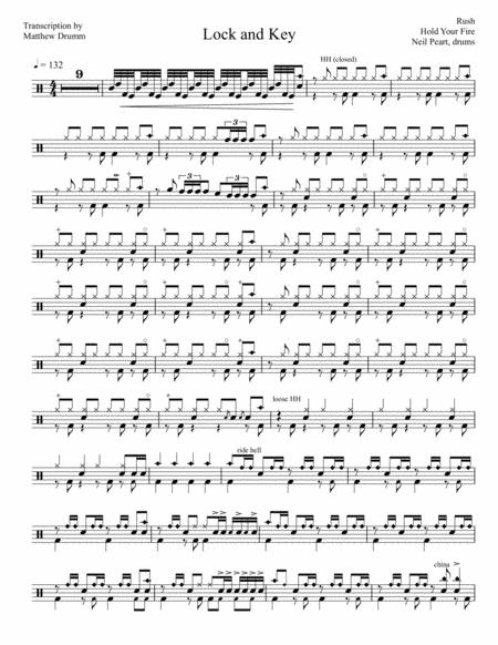 Free Sheet Music Rush Lock Key