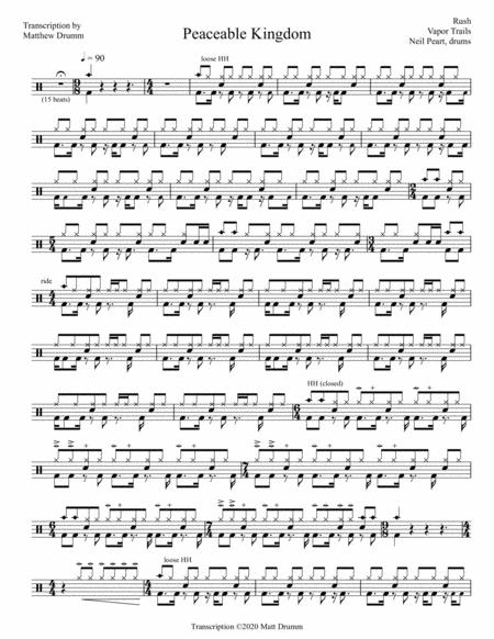 Free Sheet Music Rush Peaceable Kingdom