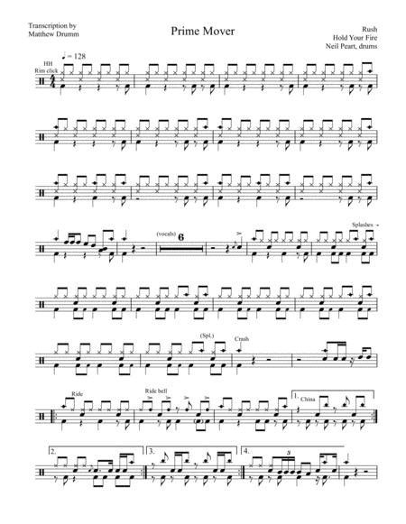 Rush Prime Mover Sheet Music