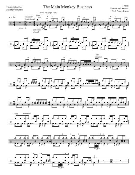 Rush The Main Monkey Business Sheet Music