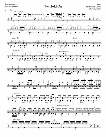 Free Sheet Music Rush We Hold On