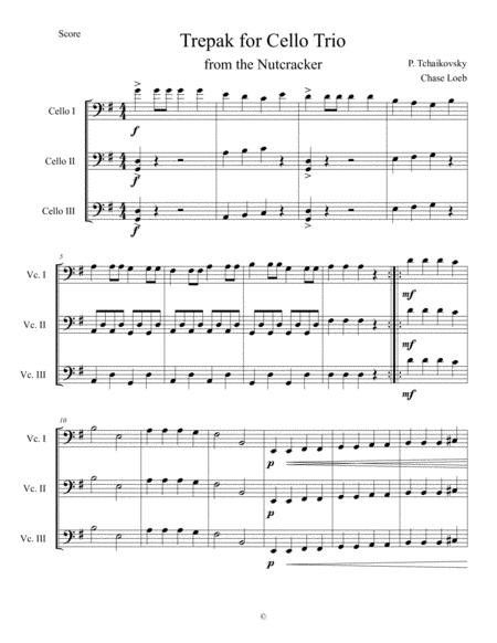 Russian Dance Trepak From The Nutcracker For Cello Trio Sheet Music