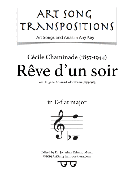 Rve D Un Soir Transposed To E Flat Major Sheet Music