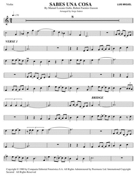 Sabes Una Cosa Violin Sheet Music