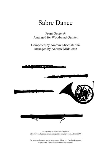 Free Sheet Music Sabre Dance Arranged For Woodwind Quintet