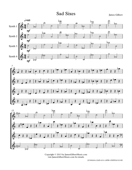 Sad Sixes Ie068 Sheet Music