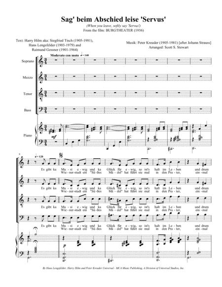 Free Sheet Music Sag Beim Abschied Leise Servus