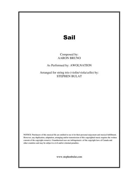 Free Sheet Music Sail Awolnation String Trio Arrangement