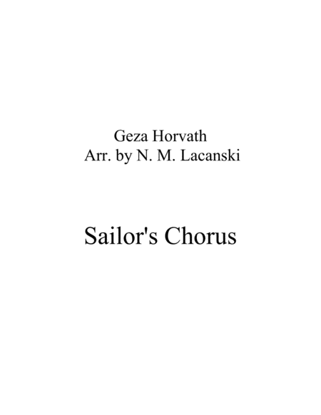 Sailors Chorus Sheet Music