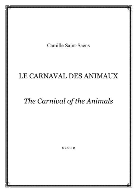 Saint Saens The Carnival Of The Animals Full Score Sheet Music